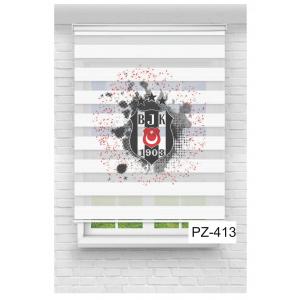 Beşiktaş Baskılı Zebra Perde