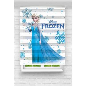 Frozen Elsa Baskılı Çocuk Odası Perdesi Zebra Perde - RENKLİ